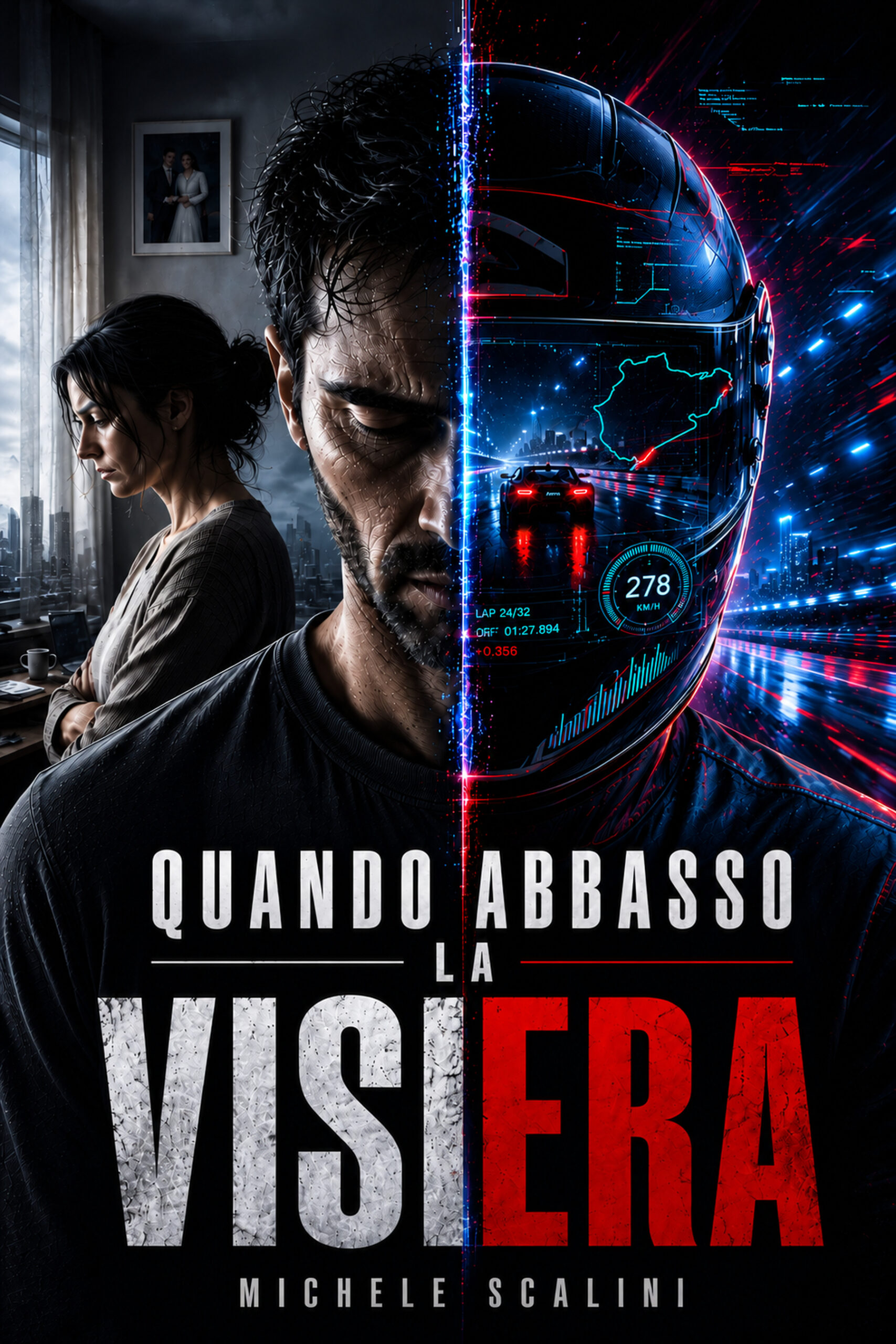 Copertina del romanzo Quando abbasso la visiera di Michele Scalini